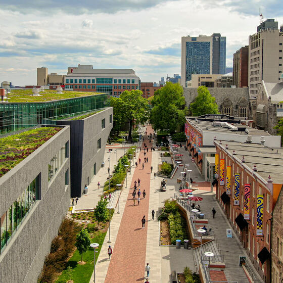 Khuôn viên Temple University, nơi Minh đang theo học pathway program.